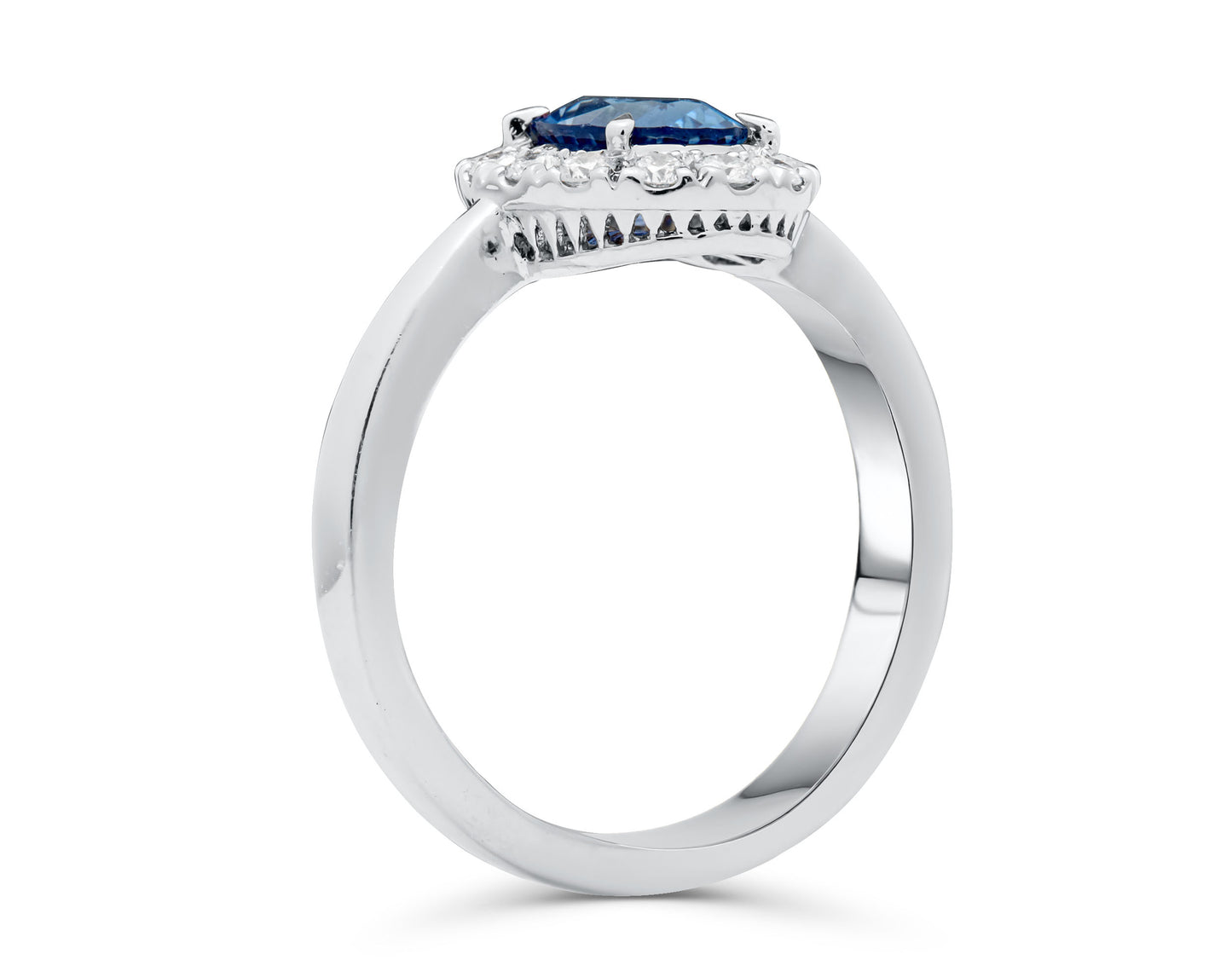 Sapphire Oval Cut Platinum Cocktail Ring