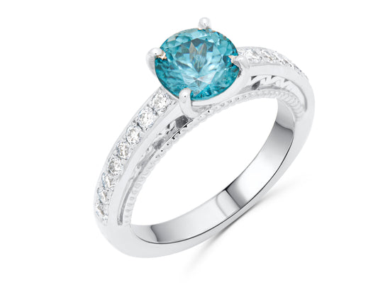 Blue Zircon Dutch Ring