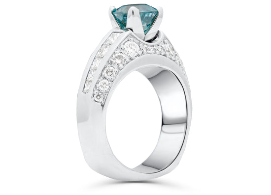Blue Zircon Thick Cocktail Ring