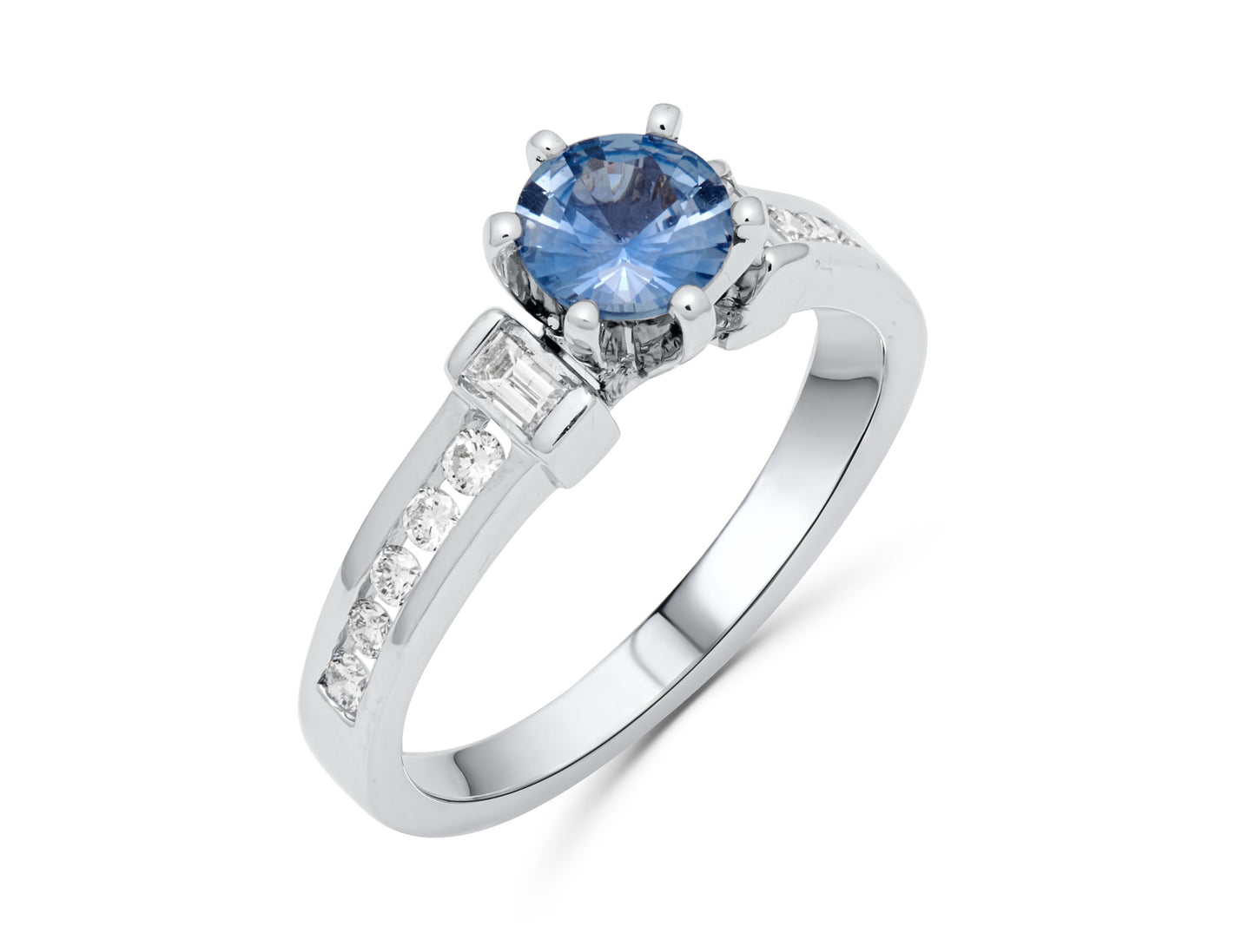 Sapphire White Gold Engagement Ring