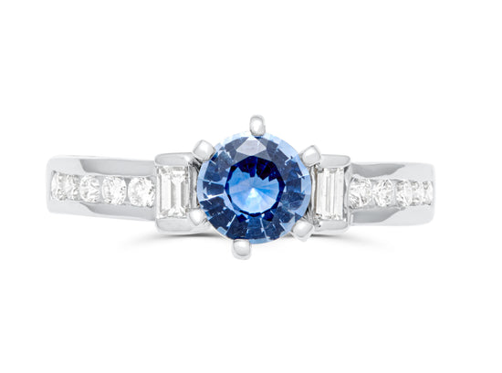 Sapphire White Gold Engagement Ring