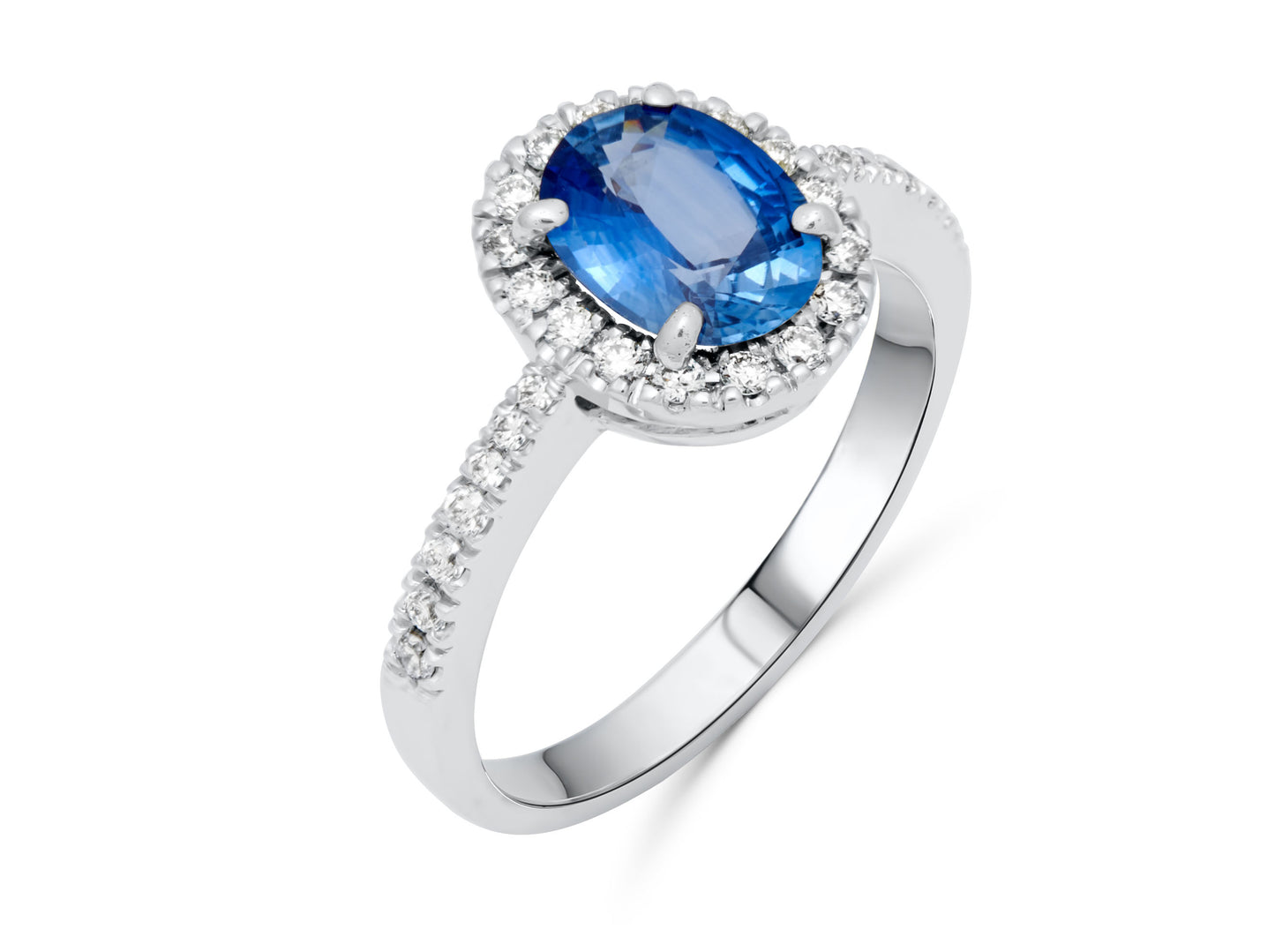 Sapphire Oval Cut White Gold Cocktail Ring 2.0