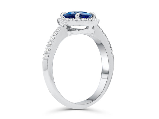 Sapphire Oval Cut White Gold Cocktail Ring 2.0