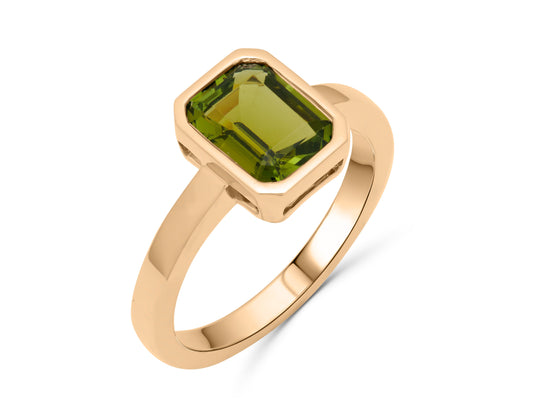 Tourmaline Emerald Cut Royal Ring