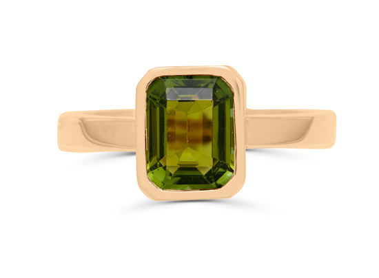 Tourmaline Emerald Cut Royal Ring