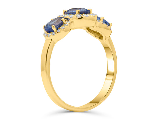 Sapphire Trio Gold Ring